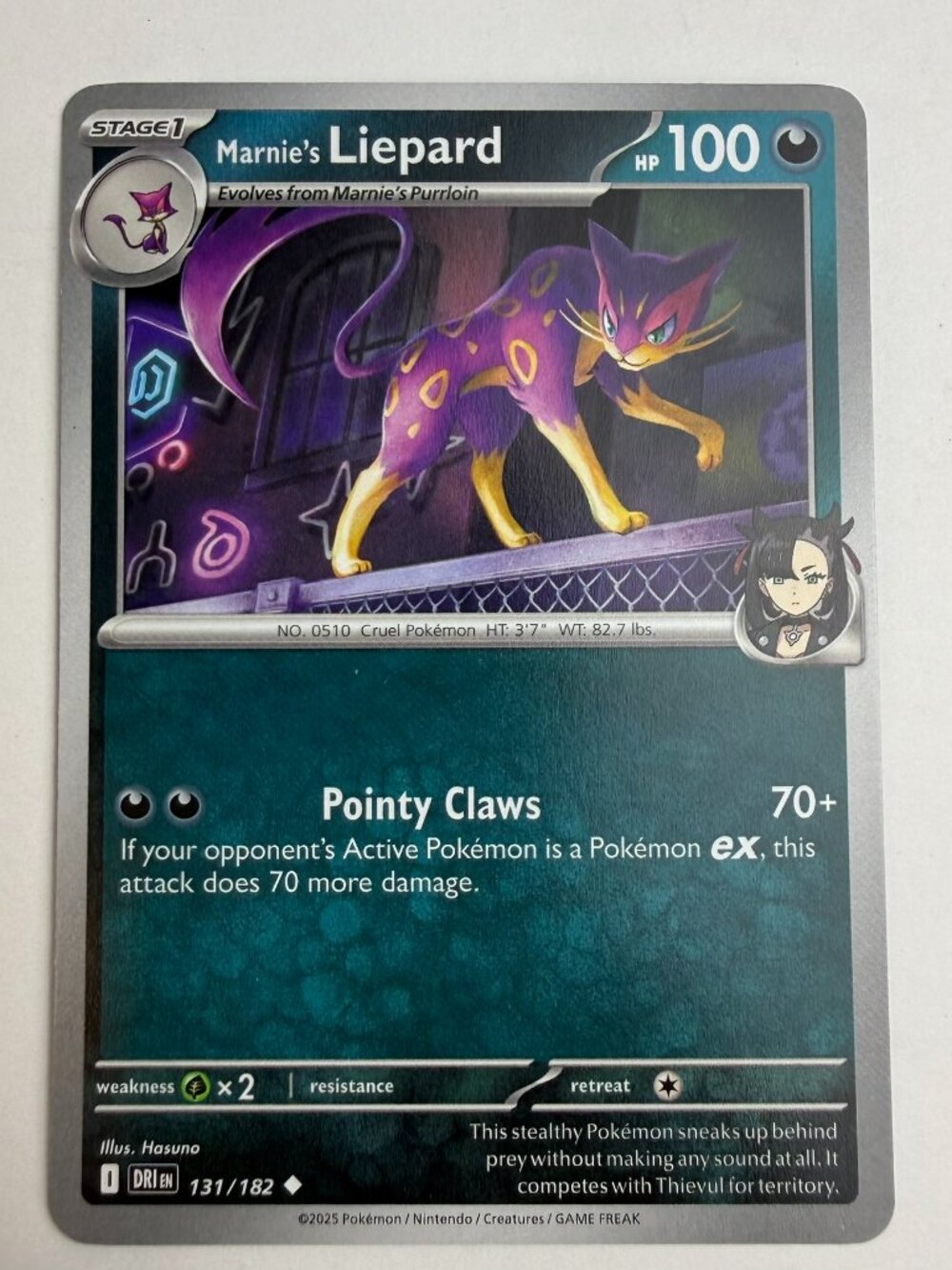 Nintendo Marnie's Liepard 131/182 Destined Rivals Uncommon Regular Stage 1 EN